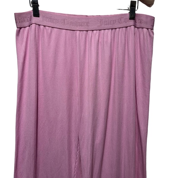 Juicy Couture Pink Rhinestone Wide Leg Pull On Pants Size Large - Picture 5 of 12